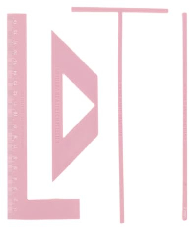 Craftelier - Kit Completo de Reglas para Encuadernación + Estuche Regalo | Incluye Regla L + Regla T + Guía de Separación + Escuadra para Cortar Esquinas + Estuche + Manual Instrucciones - Color Rosa