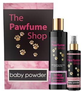 The Pawfume Shop - Baby Powder, Gift Set - Premium Dog Perfume Spray 100ml & Shampoo 250ml - Fresh, Clean and healthy - Gentle on Skin - Suitable for all Breeds & Sizes