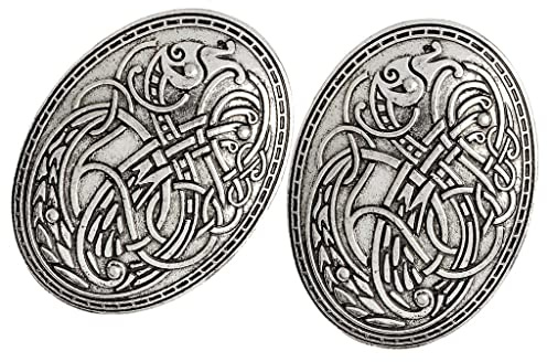 Baoblaze Wikinger Brosche Abzeichen Wolf Amulett Muster Broschen Anstecknadel für Kleidung Shirt Jacken Geschenke