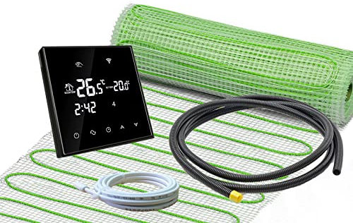 Elektrische Fußbodenheizung Komplett-Set für Fliesenboden UltraPro 160 mit Thermostat RT-67 WIFI Touch (1 m² - 0,5 x 2 m)