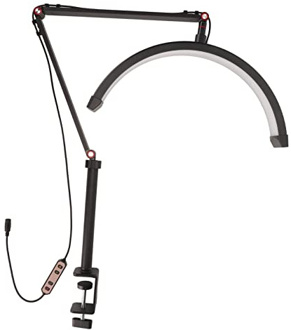 16in 20W Wimpern LED-Boden Leuchte, Half Moon Lampe für Wimpern Verlängerung Verstellbare Abnehmbare Wimpern Leuchte mit 3 Farbmodi Augenbrauen Tattoo Lampe für Esthetiker