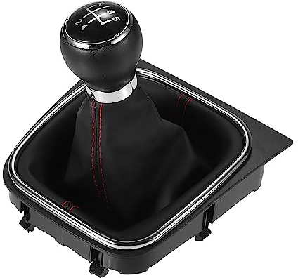 A ABSOPRO 5 Speed Manual Gear Shift Knob with Gaiter Boot for Volkswagen Golf MK5 MK6 2004-2007 for Volkswagen GTI 2006-2009 Black