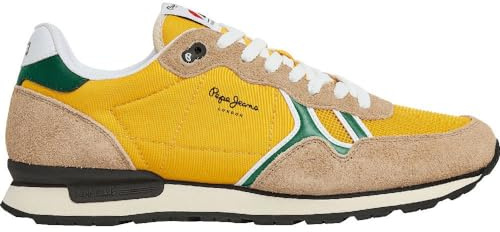 Pepe Jeans herr Brit Fun M sneakers, Gul (Rugby Yellow), 11 UK, Gul Rugby Gul, 46 EU