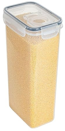 Kasmole Airtight Food Storage Container | Rectangular Rice Bucket Cereal Storage Container Kitchen Flour and Sugar Dispenser - for Nuts, Pasta, Cereal, Coffee Beans