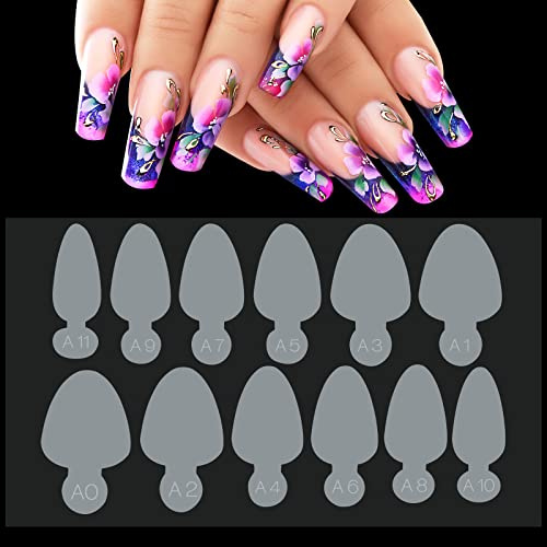 C12rtive 60 Pezzi Adesivo per Stampo per Unghie, Adesivi in Silicone per French Manicure per Stampo per Unghie, Stampo per Doppia Forma per Estensione Gel per Costruzione Rapida(forma 1)