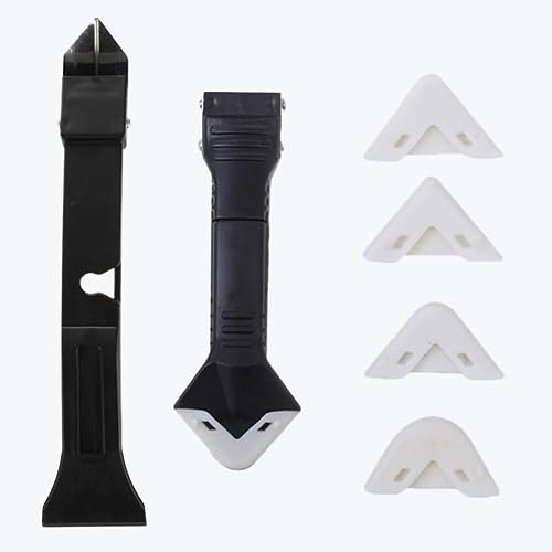 3 in 1 Silicone Caulking Tools, Stainless Steelhead Caulk Remover and Sealant Scraper,Glass Glue Angle Scraper for Kitchen Bathroom Window and Frames Sealant Seals