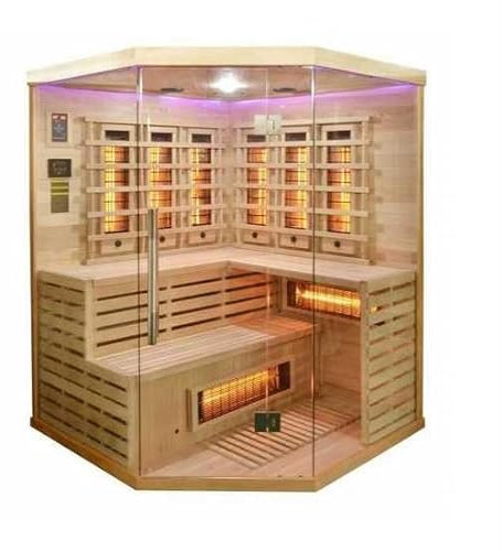 Bagno Italia Sauna 4 places infrarouge 150 x 150 cm full spectrum avec lumières LED et radio