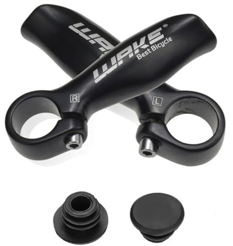 2PCS Fahrradlenker Hörner Lenkergriffe Fahrrad Griffe - Fahrradgriffe MTB Lenkerhörnchen Fahrradhörnergriffe Ende Aluminiumlegierung Sicherheit Griffe 22,2 mm, Schwarz