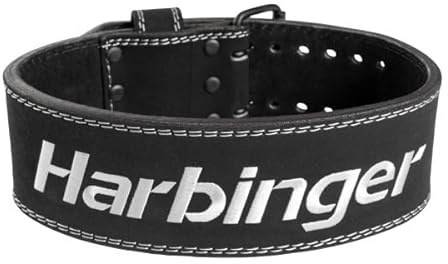Harbinger 10MM Powerlifting-Hebegürtel – Lendenwirbel-Unterstützung | Schwarz; S; Stabilisiert Rumpf & unteren Rücken; extradickes Leder mit Wildlederfutter – für Kraftsportler