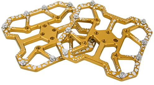 Drfeify Cykelpedal plattformsadapter cykel klämfri plattformsadapter pedal plattformsadapter för, aluminiumlegering pedal för SPDPedaler (guld)