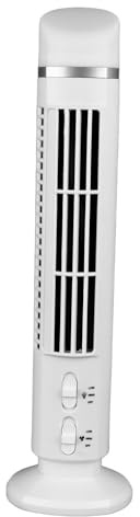 Tnfeeon Ventilador de Torre sin Aspas Ventilador de Escritorio USB Portátil Silencioso Oscilante de 90 Grados Ventilador de Refrigeración Eléctrico de 34 DB con Luz