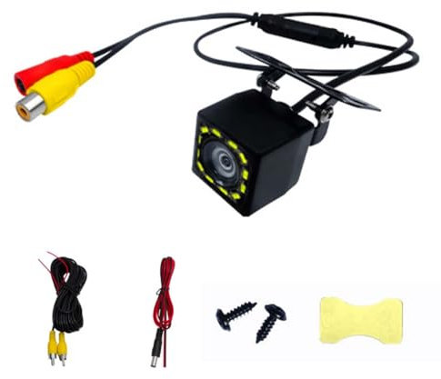 Telecamera di Retromarcia per Auto, Telecamera Posteriore con Visione Notturna a 12 LED, Impermeabile IP66, 12V, 170° Grandangolare Visioni notturne Telecamere di retromarcia di backup