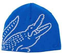 Lacoste RB3021 Beanie Mütze in Blau/Grau