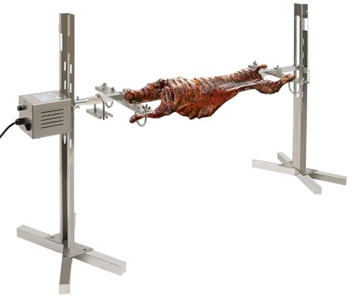 KinHall BBQ Grill Rotisserie Kit, 20KG Spit Hog Roaster BBQ Lamb Goat Rotisserie Spit Roast Grill Barbecue Stainless Steel