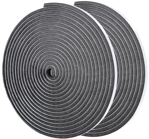 COUMENO 20m Selbstklebende Bürstendichtung für Türen & Fenster, 9mm x 9mm. | Rückstandsloses Wasserdichtes Dichtungsband, Graue Bürstendichtung für Rolladen & Schränke, Wind-, Staub- und Insektendicht.