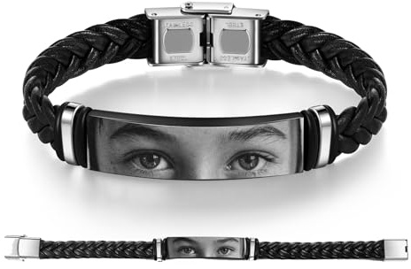Wamantic Armband mit Foto Personalisiertes Geschenk - Foto Armband Damen Herren Personalisierte Armbänder Vatertag Muttertag Geschenk für Männer Frauen Paar