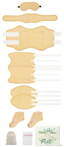 11PCS Plus Size Castor Oil Pack,Organische Rizinusöl-Packung, Wiederverwendbares Rizinusöl Bio-Packung Set,Baumwoll-Flanell-Kompressionswickel für Leber,hilft beim Schlafen,verbessert die Durchblutung