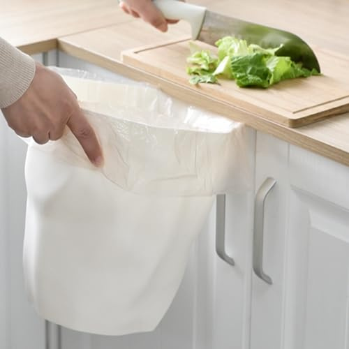 Acouto Poubelle en Plastique Moderne Unique, Corbeille à Papier froissé Irrégulière, Petite Poubelle à Dessus Ouvert pour Salle de Bains et Cuisine (WHITE)