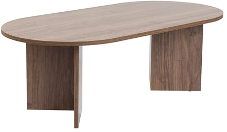 Hanah Home Élégante Table à café en Noyer, 119 x 60 x 39,8 cm, 100% mélamine, épaisseur 18 mm, Parfaite pour Les Salons Modernes et Les espaces