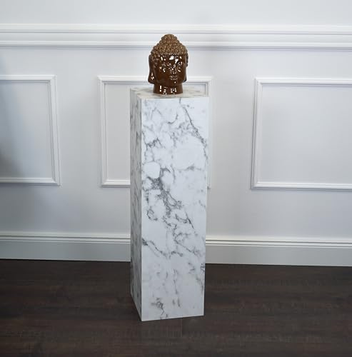 freeroom24, Blumensäule, Säule, Dekosäule, Podest, Ilja, Marmor Bianco, 30 x 30 x 30cm