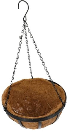 Happyyami Natürlicher Kokos Hängekorb Für Pflanzen Innen Außen 25,5cm Pflanztopf Aus Kokosfaser Mit Metallrahmen Wetterfeste Blumenampel Für Balkon Terrasse Und Garten