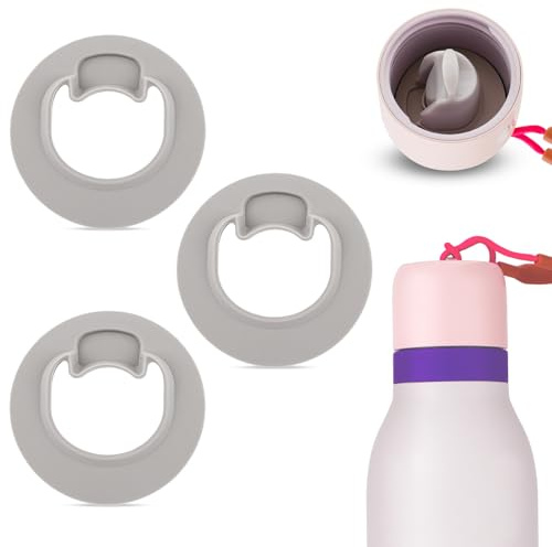 BOXOB 3 Stück Wasserflaschen-Stoppersatz für Owala FreeSip Twist 18oz 24oz, BPA-Frei Silikon-Dichtung Oberteil-Zubehör für Owala FreeSip Twist Serie (Grau)