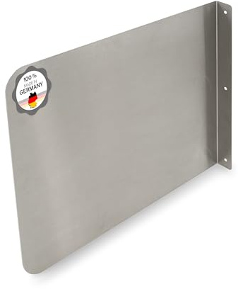 Feuerfest 123 Küchenwand-Spritzschutz I 32x24cm I Hochwertige Küchenrückwand aus 100% rostfreiem Edelstahl I Stilvoller Küchen-Rückwandschutz I Robuste Wandverkleidung aus präziser Handarbeit