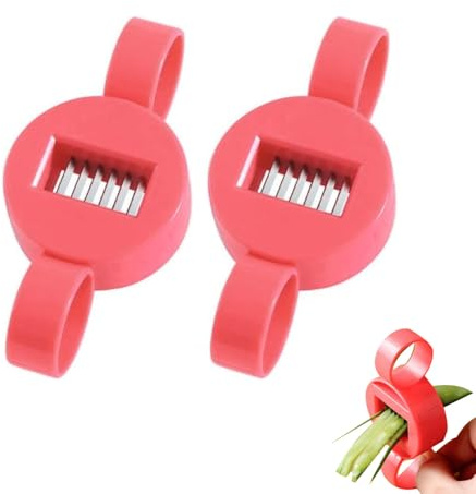 2 PCS Runner Bean Slicer and Stringer UK,Effortless Mini Cutter for Vegetable,Old Fashioned Beans Slicing Tool Strong Sharp Shredder Kitchen Essential Accessories Clean Easily Gadget Small Red Slicer