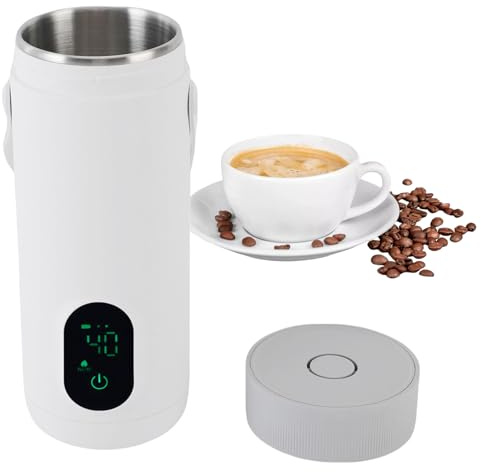 YUEHISY Travel Electric Kettle, 350ml Portable USB Rechargeable Hot Water Boiler for Tea Coffee, Mini Kettle Ideal for Car Outdoor Camping