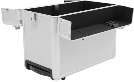 JUDEMII Rollbarer Abschließbarer Aktenkoffer aus Aluminiumlegierung, Pilotenkoffer Koffer mit Teleskopstange Cabin Trolley für Dokumenten Verträgen Visitenkarten Stiften, 39 * 24 * 48 cm