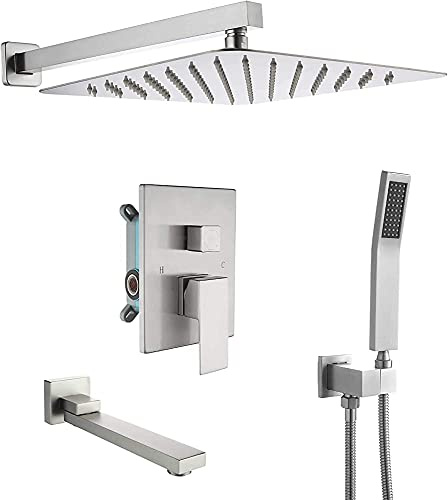 Brushed Brass Shower Set, 3 Functs, Integrated Shower System with Handheld Showerhead for Bathtubs, Modern Bathroom Fixture, Easy Installat, Design