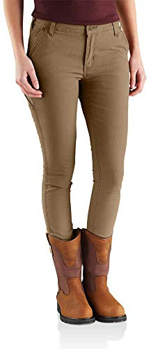 Carhartt Pantaloni Crawford Slim-Fit Donna, Marrone (Yukon), 12W/REG
