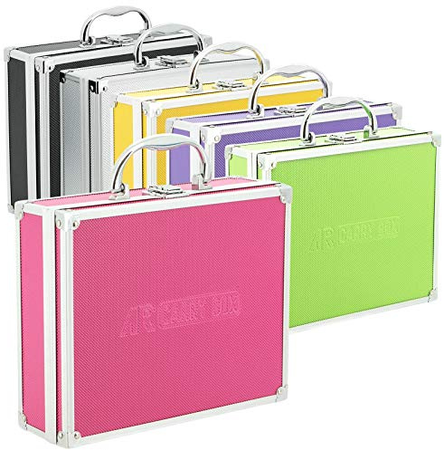 ECI AR Carry Box® Kleiner Alukoffer Werkzeugkoffer Aluminium Koffer leer 260x210x80mm Farbe Alu/Pink