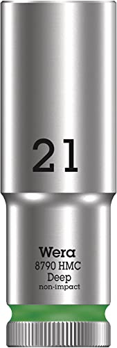 Wera 05004561001 8790 HMC Deep Steckschlüsseleinsatz 1/2, Grün, 21.0 mm