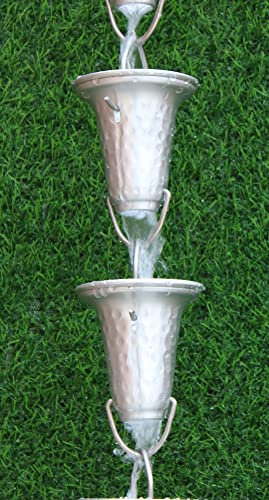 KAM Home Flared Cups Regenkette 2,5 m (Aluminium) mit Montageset