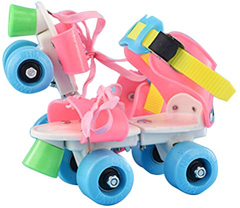 GDZTBS Enfants Patins à roulettes Double rangée 4 Roues Chaussures de Patinage Taille Slalom Coulissant Patins à Roues alignées pour Enfants garçons Filles