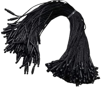 Acuteye 1000 Stück 19,1 cm Lange Nylonschnur, einfach und schnell zu befestigen, Nylon-Schnappverschluss, Hakenverschluss für Kleidung, Etiketten, Preisschilder, Schuhe, Gepäcketiketten (schwarz)