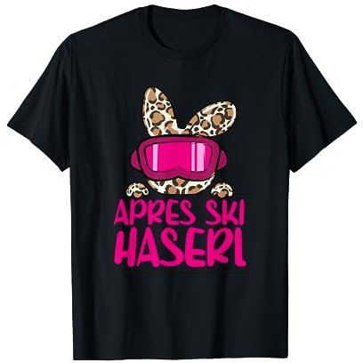 apreski Haserl, Skifahrerin Apresskiparty Leoprint T-Shirt