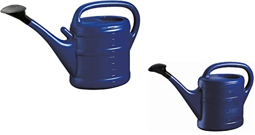 Gießkannen Set 10L + 5L BLAU + 1x BILDMAGNET! Blumenkanne Kunststoff, Gießkanne groß & klein für Garten & Zimmerpflanzen Gieskannen Giesskanne 10 & 5 L Liter Watering Can Gieskannen10Liter