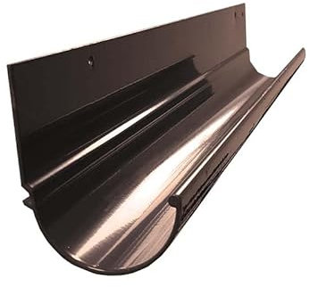 Renoplast® R50 Gouttières en aluminium | 200cm brun demi-rond | Gouttière Drainage de toit Profilés en tôle pliée | Gouttière pour abri de jardin Carport Terrasse Balcon | Protection anti-corrosion