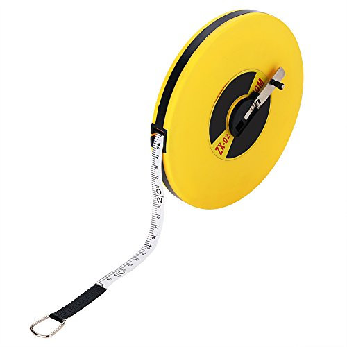 Open Reel Measuring Tape, 15.2 Metres, Double Sided Fiberglass, Hand Crank Design