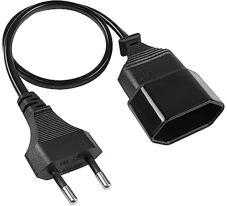 YACSEJAO Euro Verlängerung Euro Stecker Typ C auf Euro Buchse Netzkabel (0,75 mm²) Stromkabel (männlich zu weiblich)