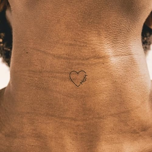 Inkster Tattoo - Mama Herz Tattoo | Temporäres Tattoo mit EU-Kosmetikzertifizierung | wasserfest + vegan | revolutionäres 2-Wochen-Tattoo | Fake Tattoos und Klebetattoos für Erwachsen