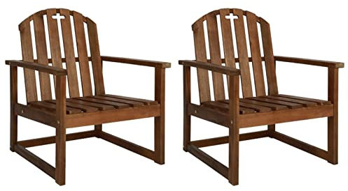 GuyAna Garten-Armlehnstühle 2 STK. Massivholz Akazie GartenmöBel Set Balkonstuhl 2er Set Balkon StüHle Outdoor BalkonstüHle GartenstüHle GüNstig
