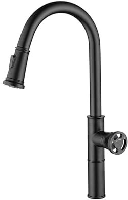 WRJAHCG Mischbatterie Küche,Niederdruck Armatur Küche Schwarz,Küchenarmaturen,Küchenamaturenset,Touch on Wasserhähne,Spültischarmatur