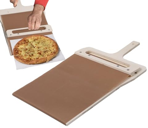 SENZZ Planche à éplucher, spatule à pizza en bois avec manche, pelle coulissante pour four à pizza avec trou de suspension, pelle coulissante pour four, maison