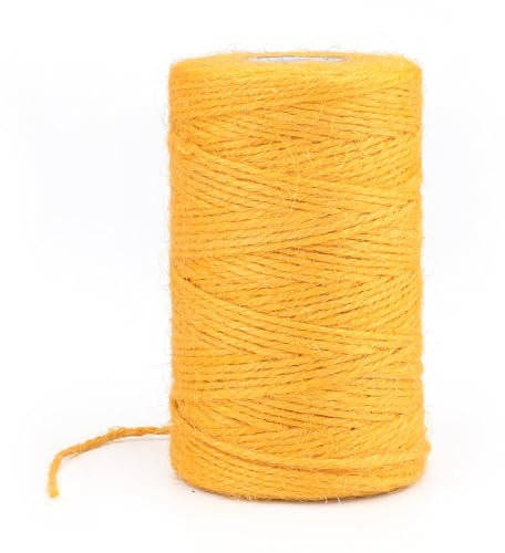 G2PLUS 100m Cuerda de Yute Natural Yute Twine 2mm-Cuerda Amarillo Manualidades Cuerda de jardinería Bricolaje para el hogar de 3 hebras para jardinería,Envoltura de Regalos,Plantas