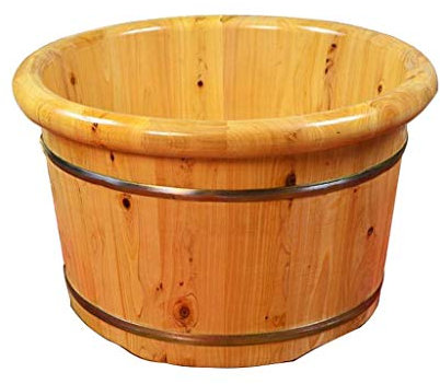 KAMNIK Fußbadeeimer aus Holz, große Fußbadewanne, Fußwaschfass, Saunakübel aus Zypressenholz, Sauna-Spa-Zubehör. Super einfach zu verwendende Dekoration Comfortable Anniversary