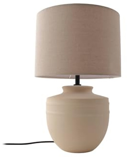 Lindby Tischlampe Thalassia in Creme aus Keramik (1 flammig, E27) - Tischleuchte Schreibtischlampe Nachttischlampe Flurleuchte