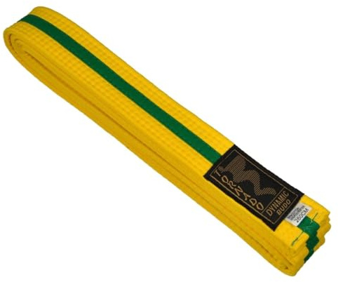 TEKKA BUDO Kampfsport Gürtel mit Mittelstreifen 2-farbig - Budogürtel, Karate, Judo, Taekwondo, Ju-Jutsu - Länge 240 bis 330 cm